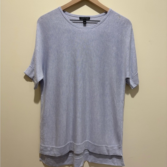 Eileen Fisher Silk Blend Short Sleeve Women’s Sweater - Picture 2 of 5